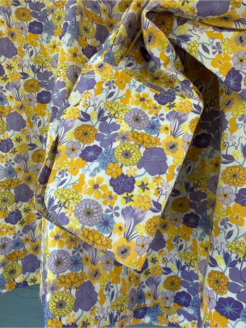 J. Crew Liberty Garçon Cropped Shirt in Arrow Print S